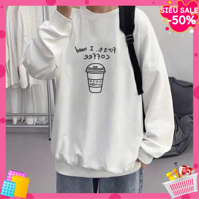 Áo Sweater Coffee  ST55 Nam Nữ Hàn Quốc, Áo Hoodie Unisex Form Rộng Linh Kiên Fashion