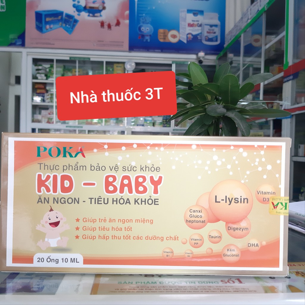 Siro KID - BABY POKA cho bé ăn ngon, ngủ tốt, cao lớn, thông minh, hết biếng ăn. Hộp 20 ống x 10ml.