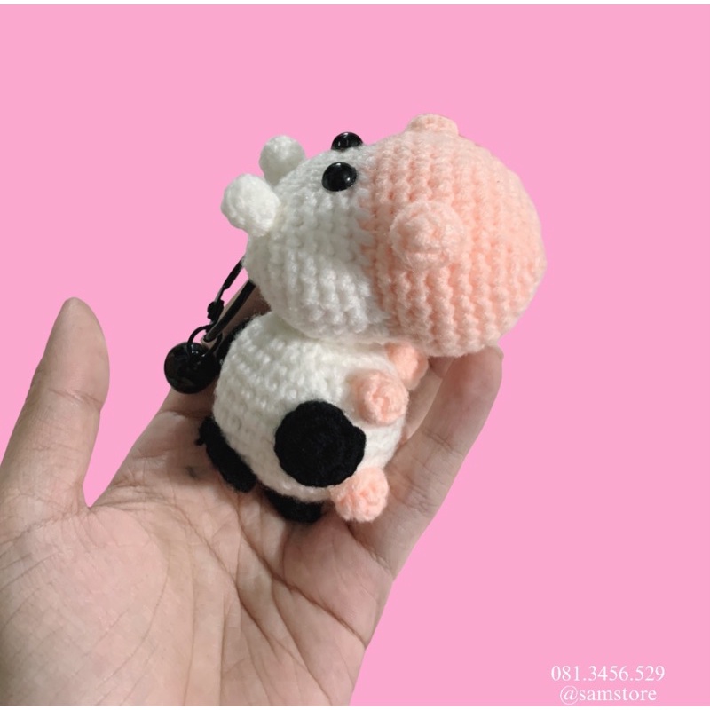 Móc khoá bò sữa handmade