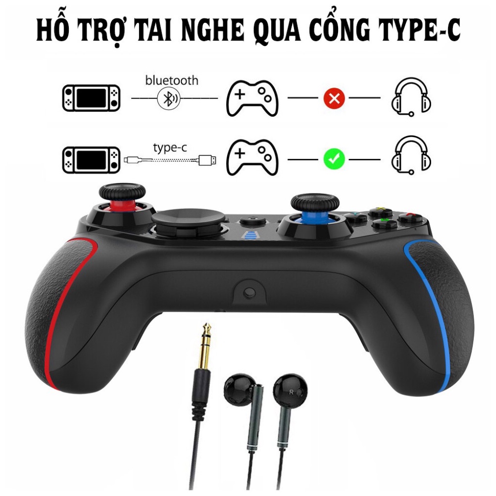 Cho Kiểm HàngTay cầm chơi game Nintendo Switch pro controller AOLION - Full tính năng WAKE UP, NFC, TURBO, RUMBLE