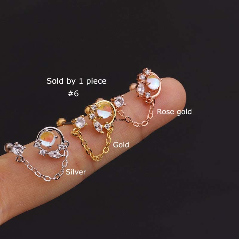 1 Khuyên tai đính Zircon nhiều kiểu dáng tùy chọn