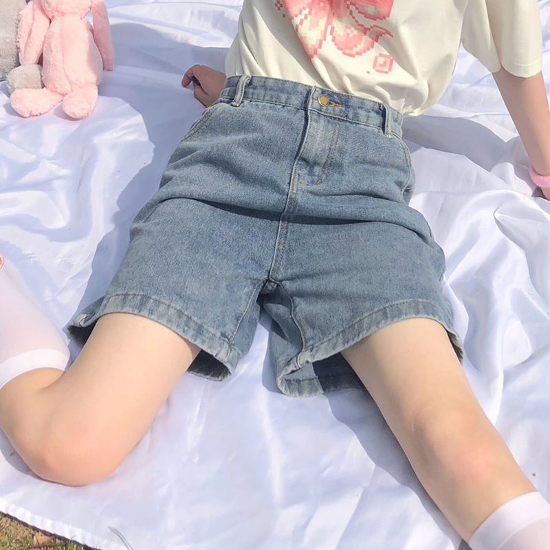 Quần Short Denim Mỏng Dáng Rộng Thời Trang Mùa Hè Cho Nữ