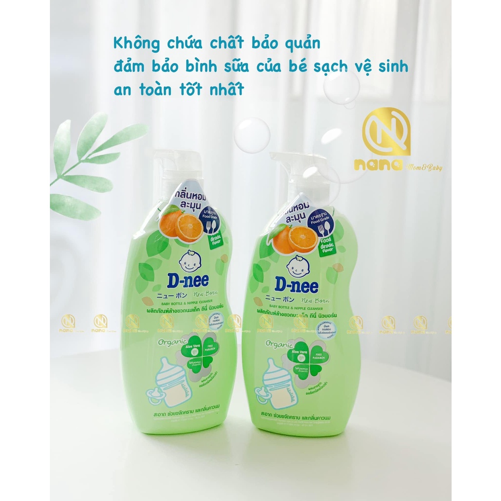 Nước Rửa Bình Sữa Dnee Organic Chai 620ml (Mẫu mới)