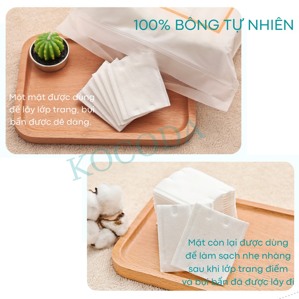 Bông tẩy trang 3 Lớp Cotton Pads túi 222 miếng mềm mịn không gây kích ứng da - KOCODA