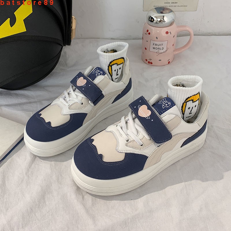 Giày thể thao nữ ulzzang học sinh hàn quốc mũi tròn siêu cute đế cao 5cm - Giày sneaker nữ học sinh dễ thương cá tính