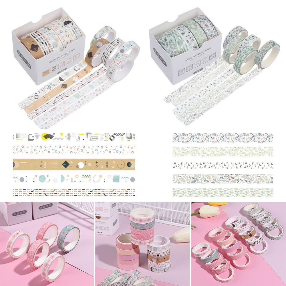 DORAW Set 5 Cuộn Băng Keo Dán Trang Trí Thủ Công Diy