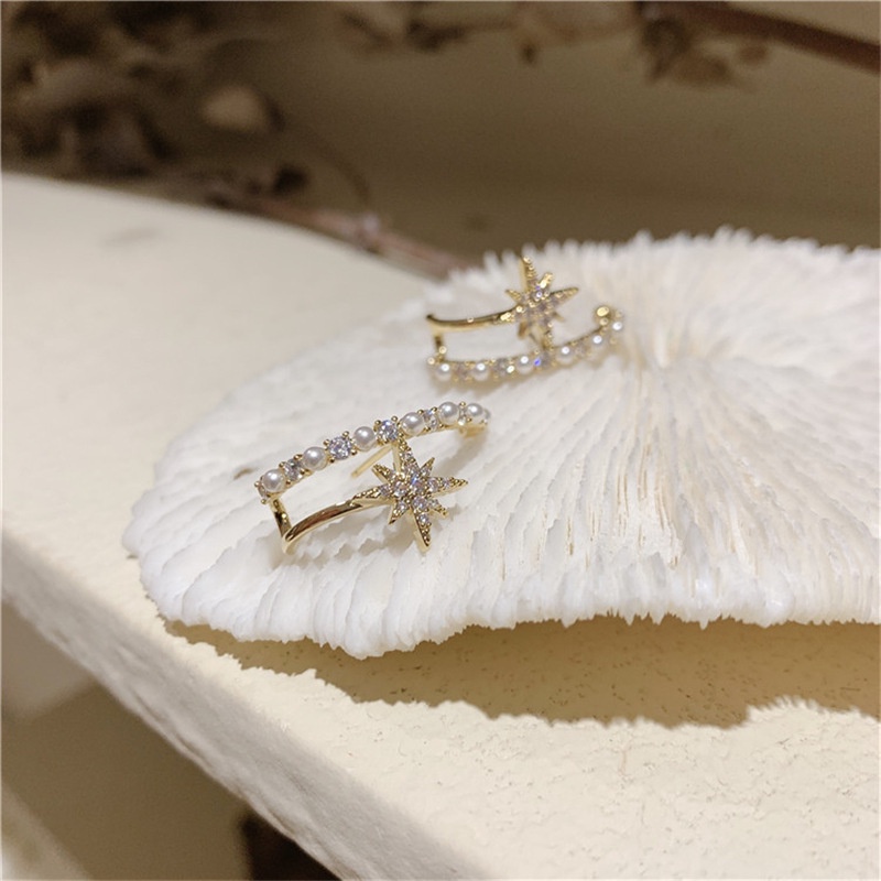 Đôi Bông Tai Ngôi Sao Nạm Đá Thời Trang