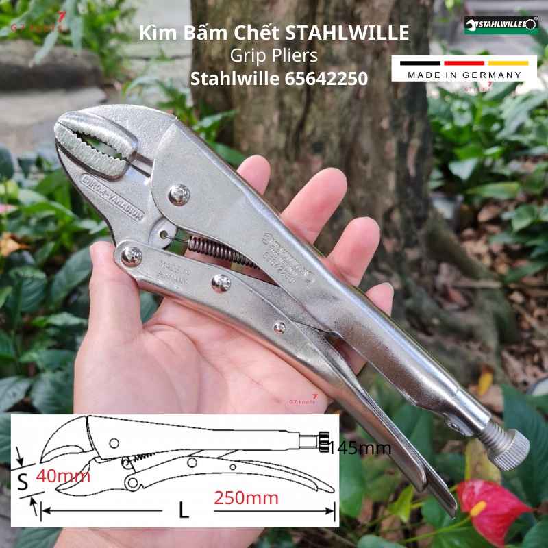 Kìm Bấm Chết Stahlwille 6564 Sản Xuất Tại Đức, Mạ Kẽm Sáng Các Size Chiều Dài 145mm/ 175mm/ 250mm và 300mm