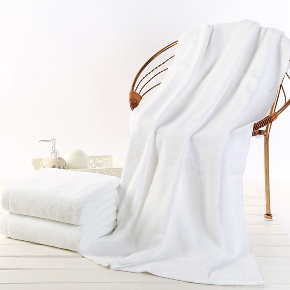 1 Khăn Tắm Vải Mềm Màu Trắng Dùng Trong Khách Sạn Du Lịch Kích Thước 30x70cm