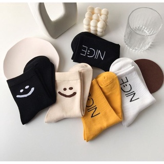 Sét 5 đôi Tất Nữ Cao Cổ Mặt Cười Nicee
