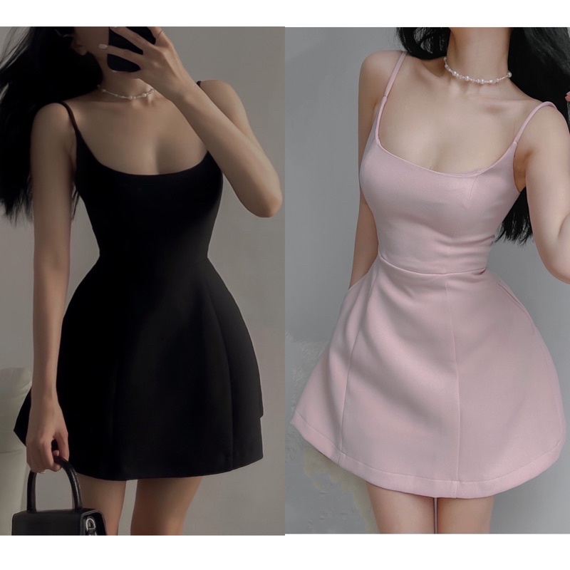 Đầm Xoè 2 Dây Hàng Thiết Kế