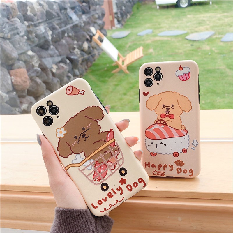Ốp lưng, case điện thoại silicon dẻo nhám mịn Hàn Quốc hình dog cho iphone 7/8plus,x/xs/xsmax,11/11promax