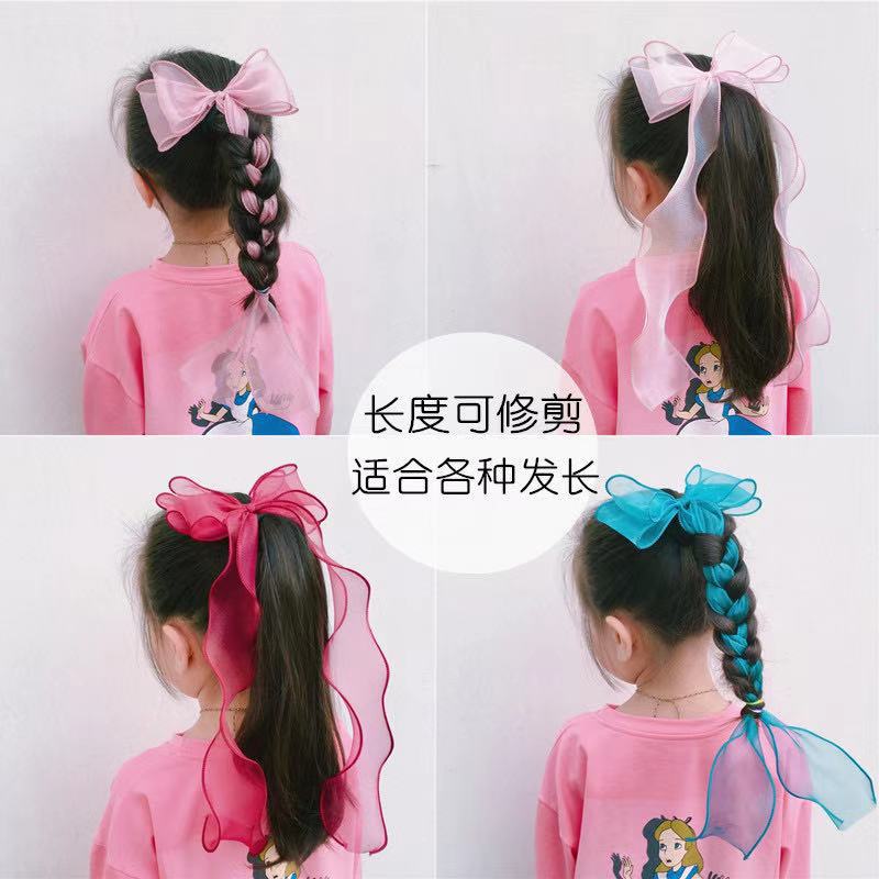 Kẹp Tóc Dây Ruy Băng Thắt Nơ Xinh Xắn Cho Bé Gái