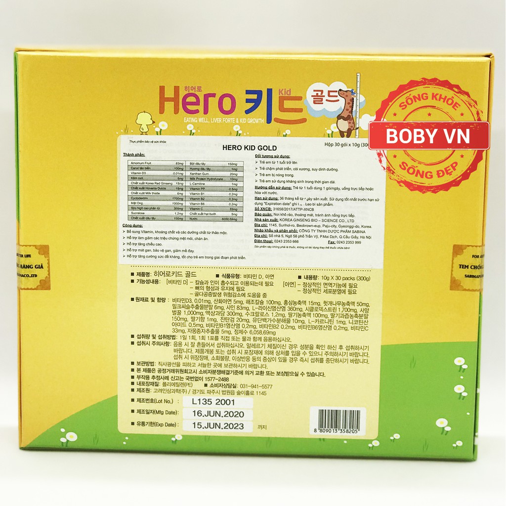 Hero Kid Gold - Bé ăn ngon hơn, tăng sức đề kháng, phát triển chiều cao - Chính hãng