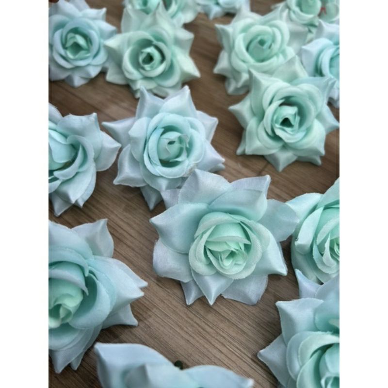 Đầu bông hồng xoăn nhí size 5cm. hoa giả trang trí