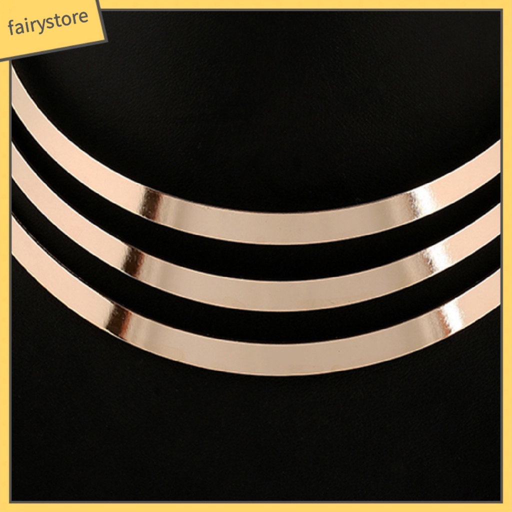 Vòng Cổ Hợp Kim 3 Tầng Đơn Giản Độc Đáo Cho Nữ