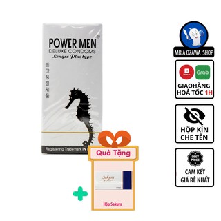 Bao Cao Su Gai Gân Power Men Cá Ngựa Bạc Hàn Quốc Chứa Benzocain 10% Hỗ Trợ Tránh Xuất Tinh Sớm Hộp 12 Chiếc