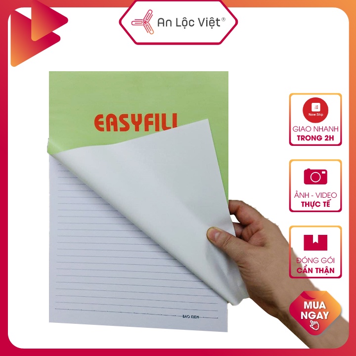 Tập giấy A4 kẻ ngang, vở xé sổ xé A4 loại keo gáy ở trên, dùng ghi chép, kẹp trong bìa hồ sơ văn phòng