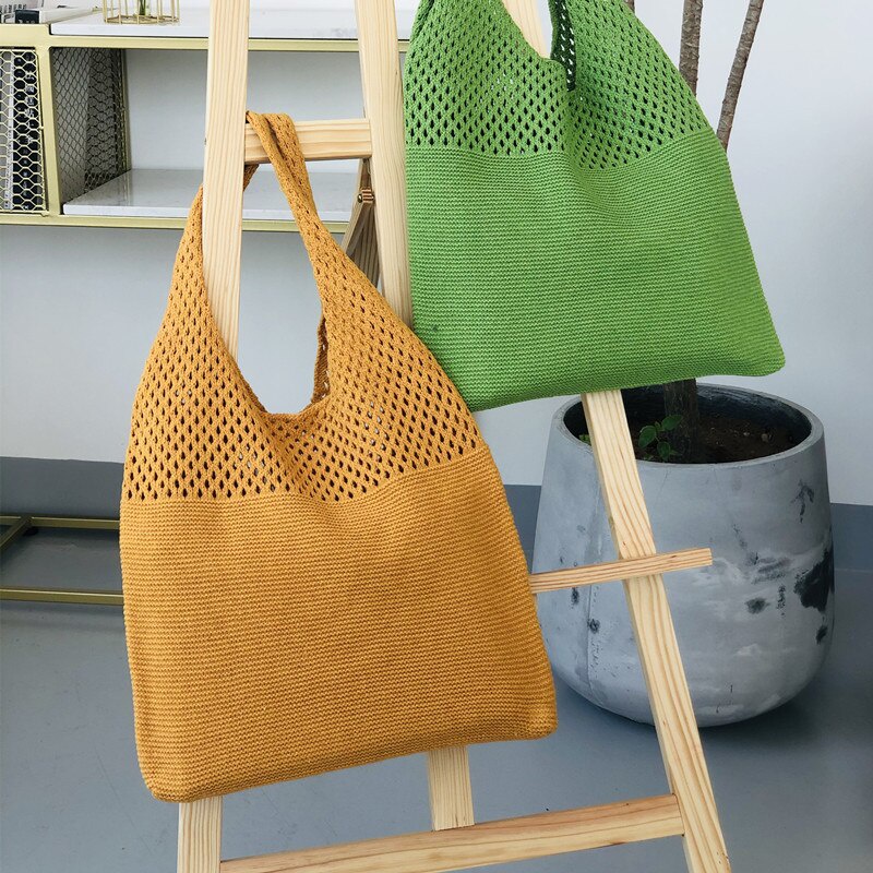 Túi tote JASMIN NOIR vải dệt ngăn chứa lớn kiểu đục lỗ thời trang hè đơn giản cho nữ