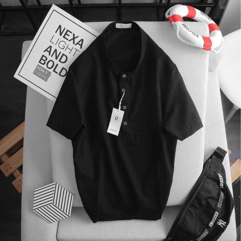 Áo Đũi Nam Cộc Tay Cổ Tàu Vải Đũi Thái, Form Chuẩn Mặc Mát Lạnh AD63 | BigBuy360 - bigbuy360.vn