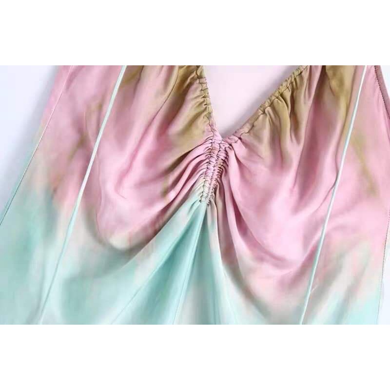 Váy lụa 2 dây màu Tie Dye