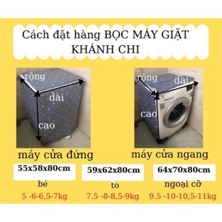Bọc máy giặt Cửa đứng, cửa ngang.