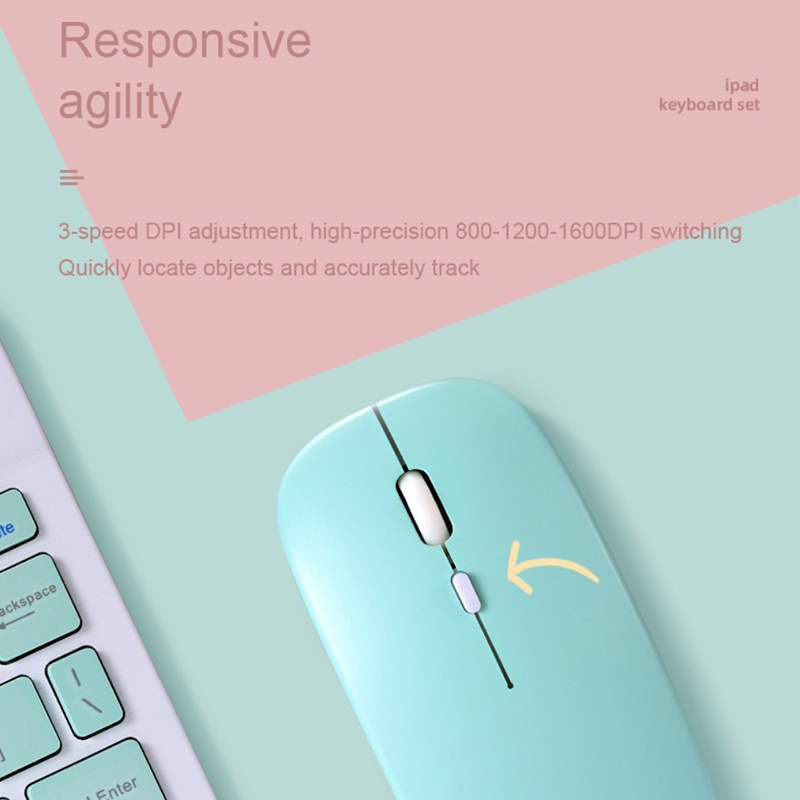 Bàn PhíM + ChuộT Bluetooth Không Dây Cho iPad Xiaomi Huawei / IOS / Android / Windows