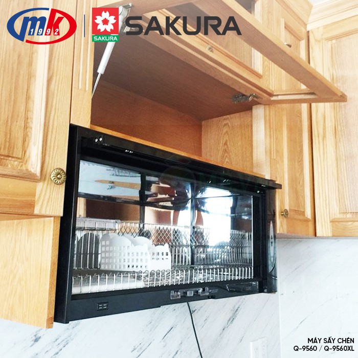 Máy sấy chén bát SAKURA Q-9560 / Q9560XL_ Sấy khô, Khử trùng, Diệt khuẩn ozone Bảo hành chính hãng Mekong