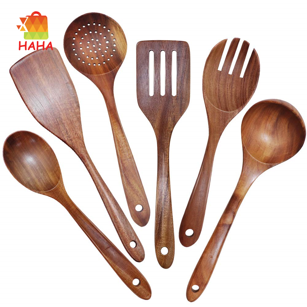 Bộ 6 Dụng Cụ Nấu Ăn Bằng Gỗ Không Dính