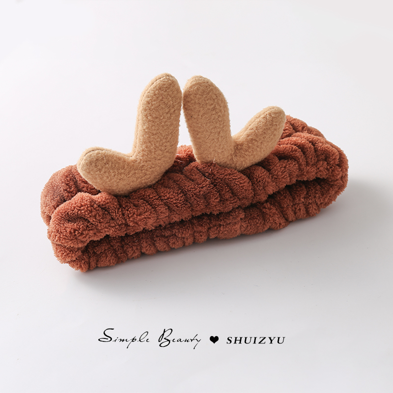 Băng đô phối sừng bông thiết kế đáng yêu phong cách Hàn Quốc