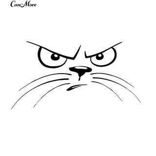 Decal dán trang trí hình mặt mèo vui nhộn cho xe hơi