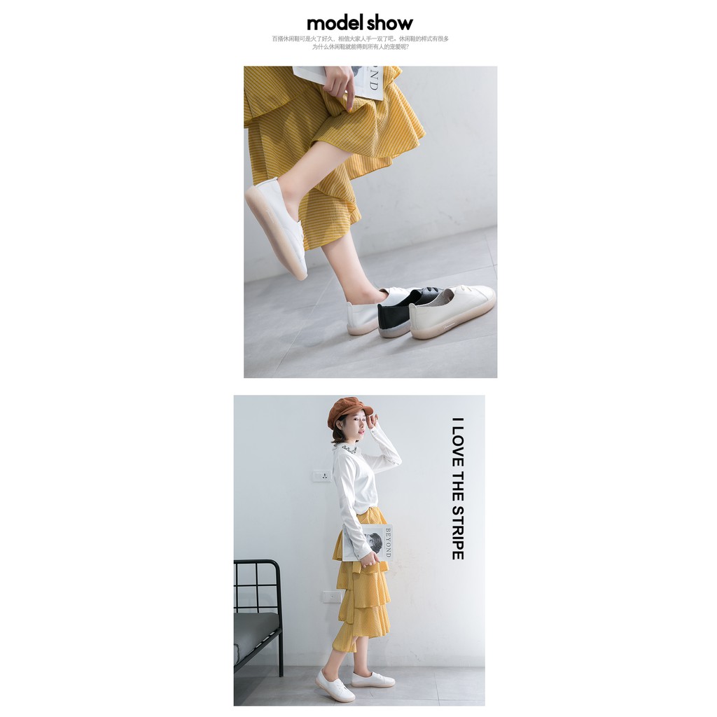 Slip on da nữ - Giày lười da nữ dáng bè siêu xinh- MPS248