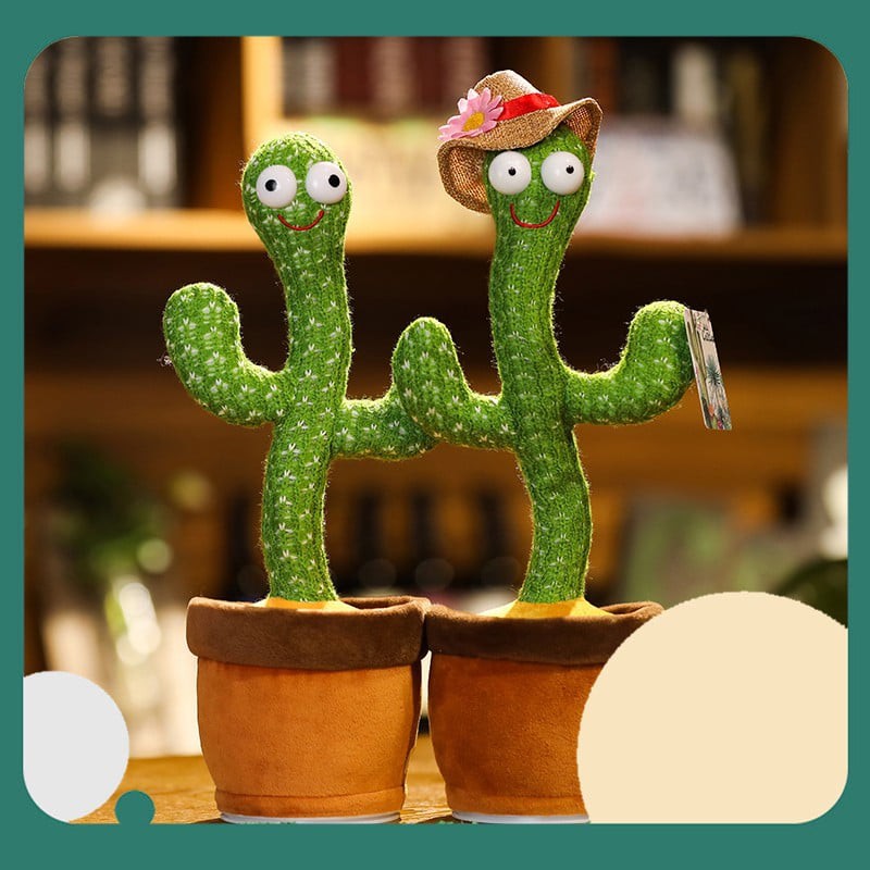 Dancing Cactus Xương Rồng Nhảy Múa Phát Nhạc Và Ghi Âm Giọng Nói Dancing Cactus Cactus Plush Toys ( tặng kèm pin )