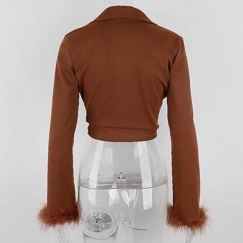 Áo Nhung Tay Dài Cổ Chữ V Thiết Kế Quyến Rũ Cho Phái Nữ