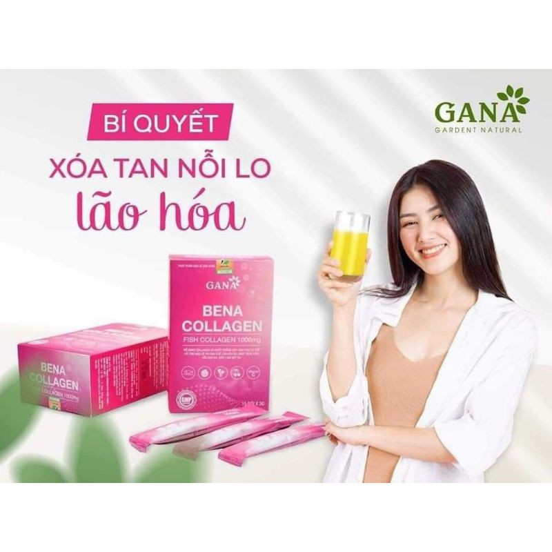 Combo 3 hộp Bena Collagen, collagen dạng bột công nghệ thủy phân peptit, hộp 30 gói