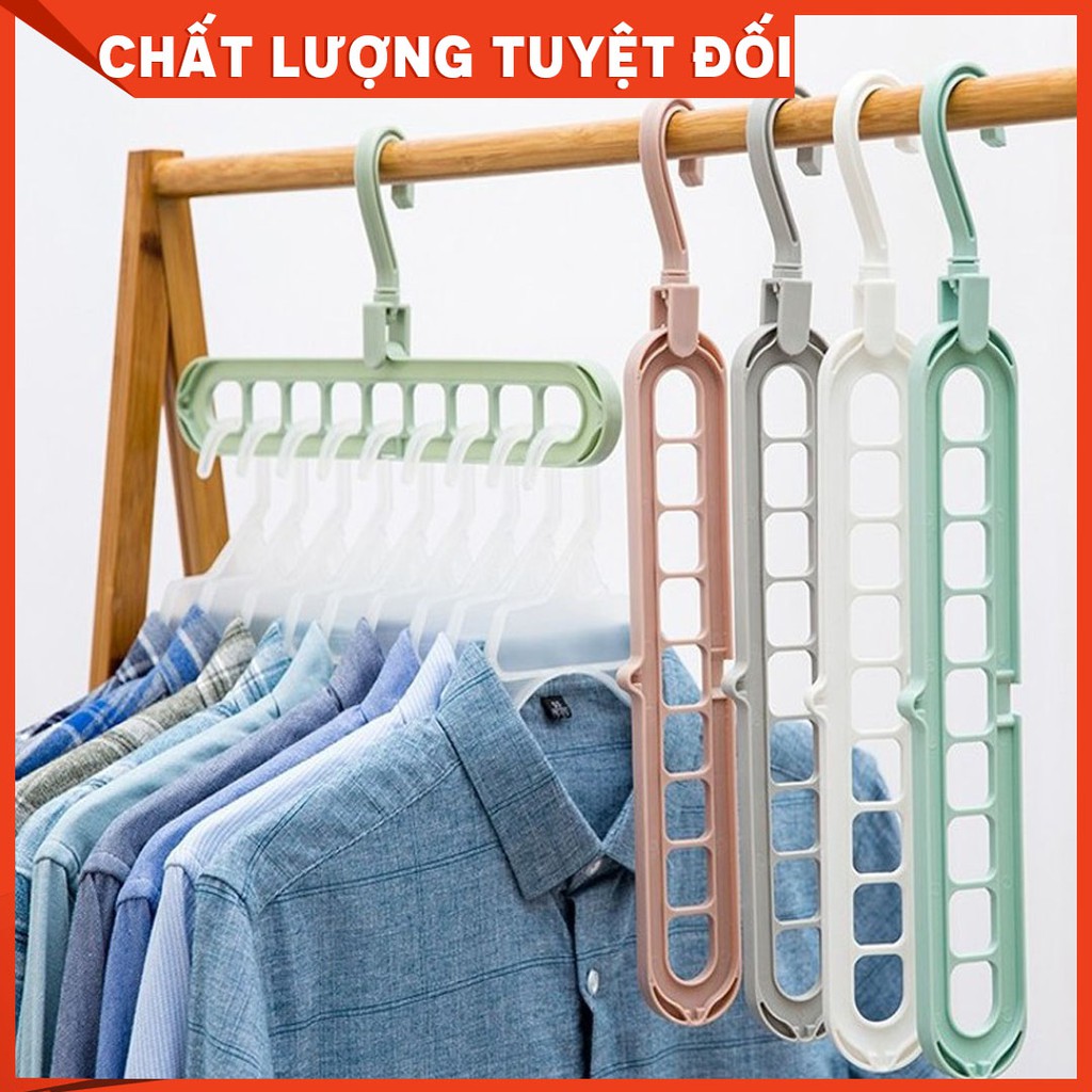 Set 3 Móc Treo Quần Áo Đa Năng 9 Lỗ Tiết Kiệm Diện Tích