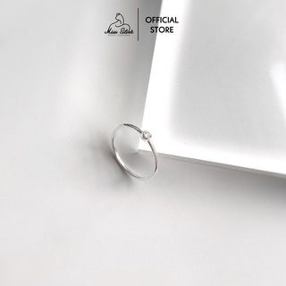 Nhẫn bạc nữ trơn đính đá Miuu Silver Tiny Ring