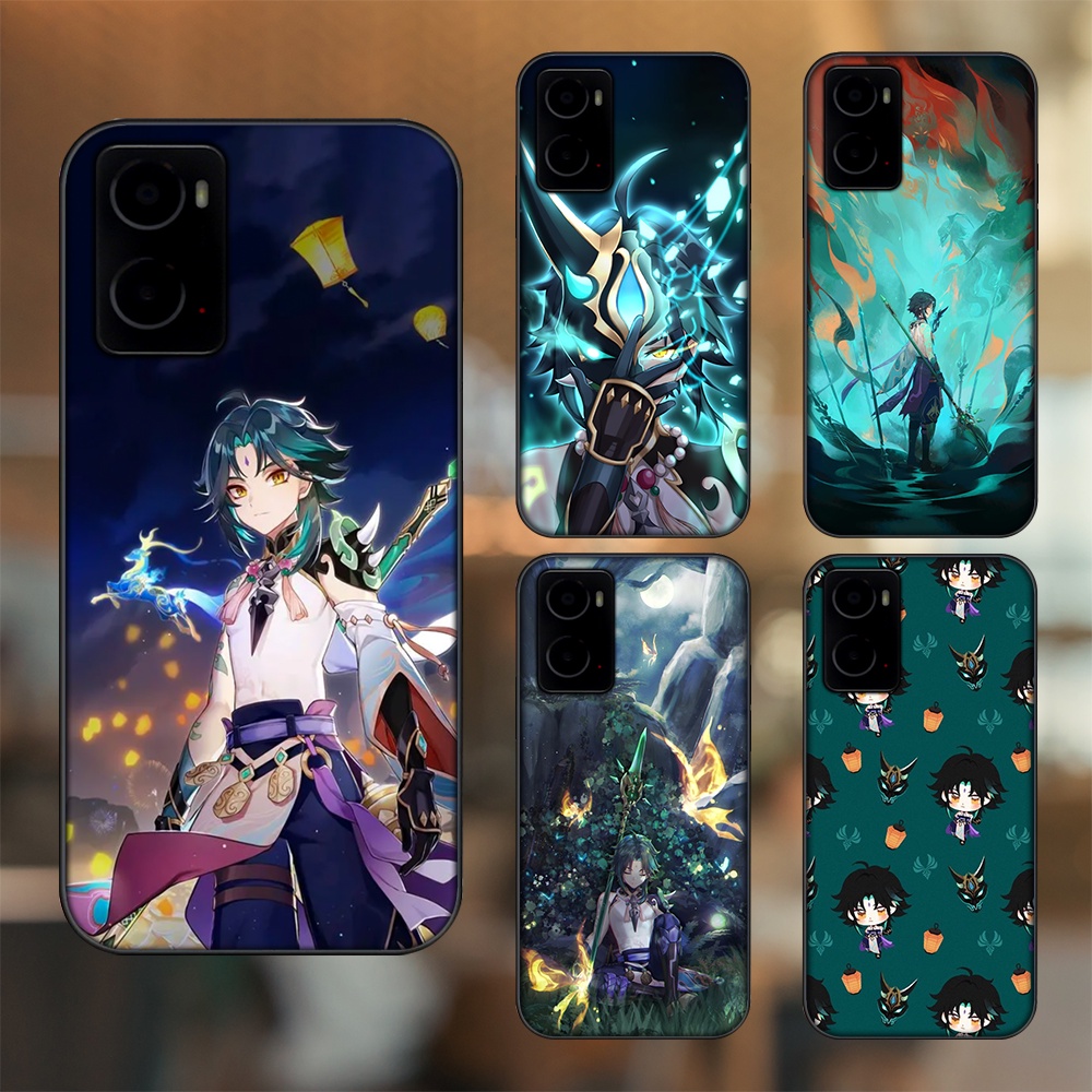 Ốp lưng Oppo A76 viền đen in hình Xiao Genshin Impact