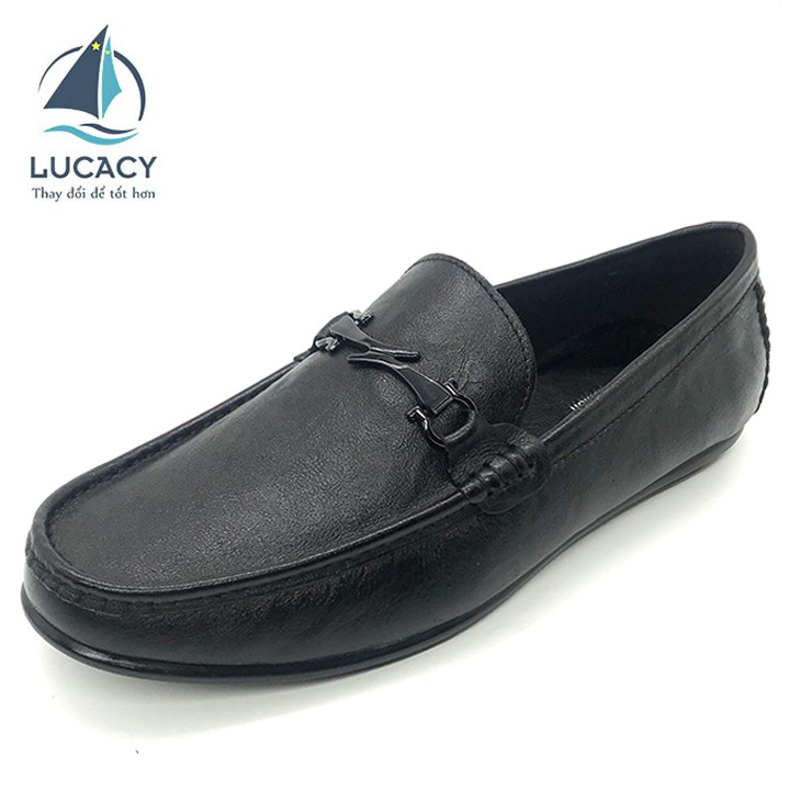 Giày mọi nam da thật đai khóa sang trọng bảo hành 12 tháng Lucacy LC11D