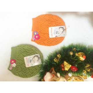 Mũ len bịt tai xương cá Momma (0-6m)