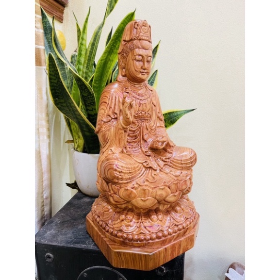 [GIA RE] Tượng phật quan âm bồ tát gỗ hương cao 40cm