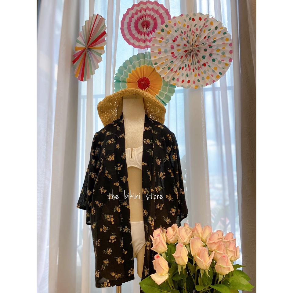 Kimono voan, Áo Choàng, khoác ngoài đầm/bikini Đi Biển Họa Tiết floral KT456.MS11