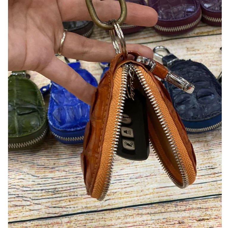 MÓC KHÓA XE HƠI DA CÁ SẤU THẬT 100%