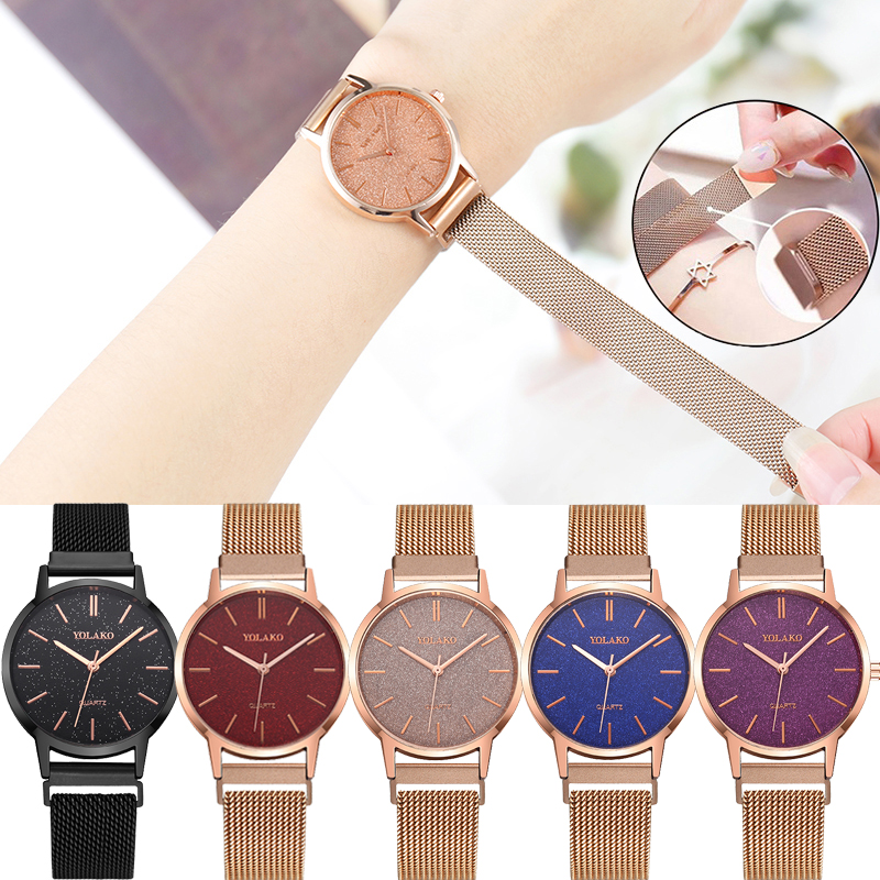 ZOLFA Classic Black Ultra-Thin Starry Sky Mesh Belt Ladies Watch Elegant Rose Gold Analog Women Quartz Watches Gift Clocks Ladies Dress Watch Đồng hồ nữ