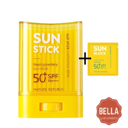 Kem chống nắng dạng sáp lăn NATURE REPUBLIC California Aloe Fresh Powdery Sun Stick SPF50+ PA++++ 24g