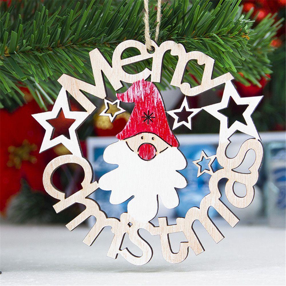 Set 1 / 3 Phụ Kiện Treo Trang Trí Cây Thông Noel Bằng Gỗ