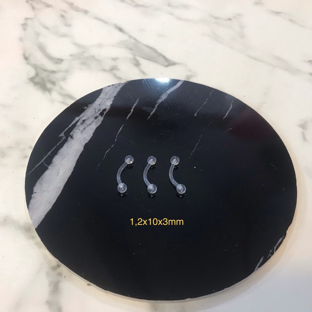 KHUYÊN CHÂN MÀY TRONG SUỐT SILICON GIÂU LỖ TAI / KHUYÊN MAY - MÃ SỐ12