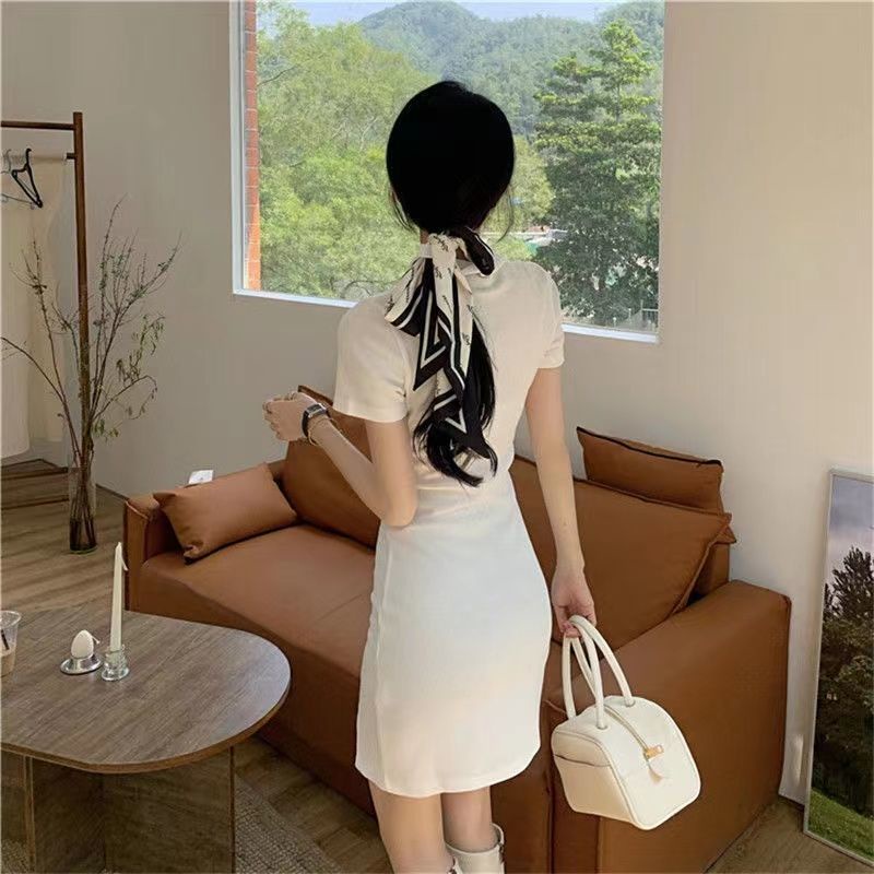 AMOI Đầm Cổ Polo Họa Tiết Sọc Caro Ngọt Ngào Cho Nữ