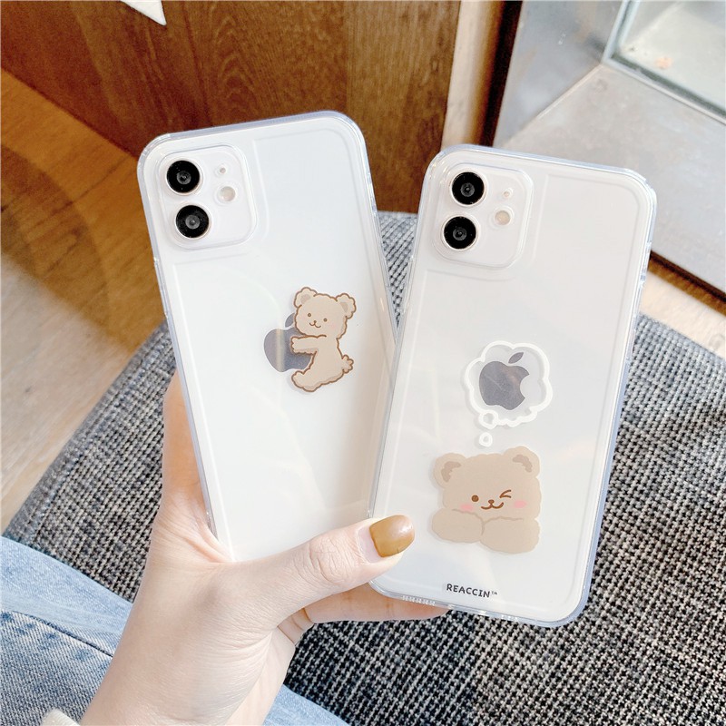Ốp lưng iphone Gấu mơ mộng trong cạnh vuông BVC 6/6plus/6s/6splus/7/7plus/8/8plus/x/xr/xs/11/12/13/pro/max/plus/promax | BigBuy360 - bigbuy360.vn