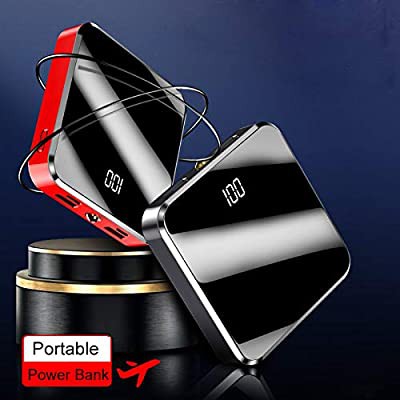 SẠC NHANH - SẠC DỰ PHÒNG MẶT GƯƠNG ĐEN LCD CAO CẤP - 2 CỔNG SẠC CỰC NHANH, ĐÈN PIN SIÊU SÁNG